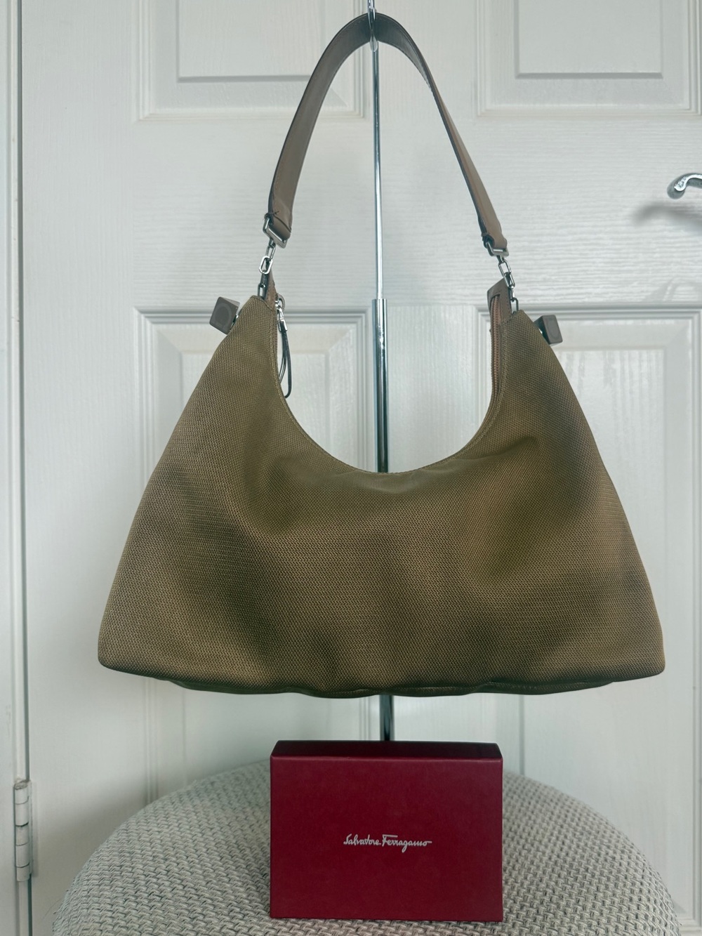 Salvatore Ferragamo Tech Nylon Gancini Shoulder Bag